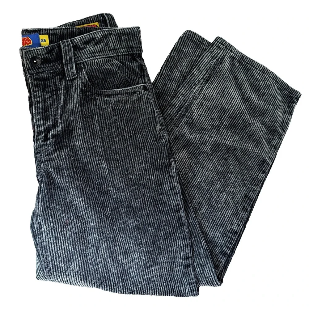 Empyre Relax Loose Fit Black Corduroy Skate Pants Teen/Men Sz 25, waist-28 XS